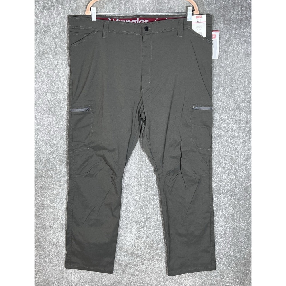 Wrangler Performance Zip Cargo Pants Mens Sz 42x30 Gray Straight Fit Stretch New